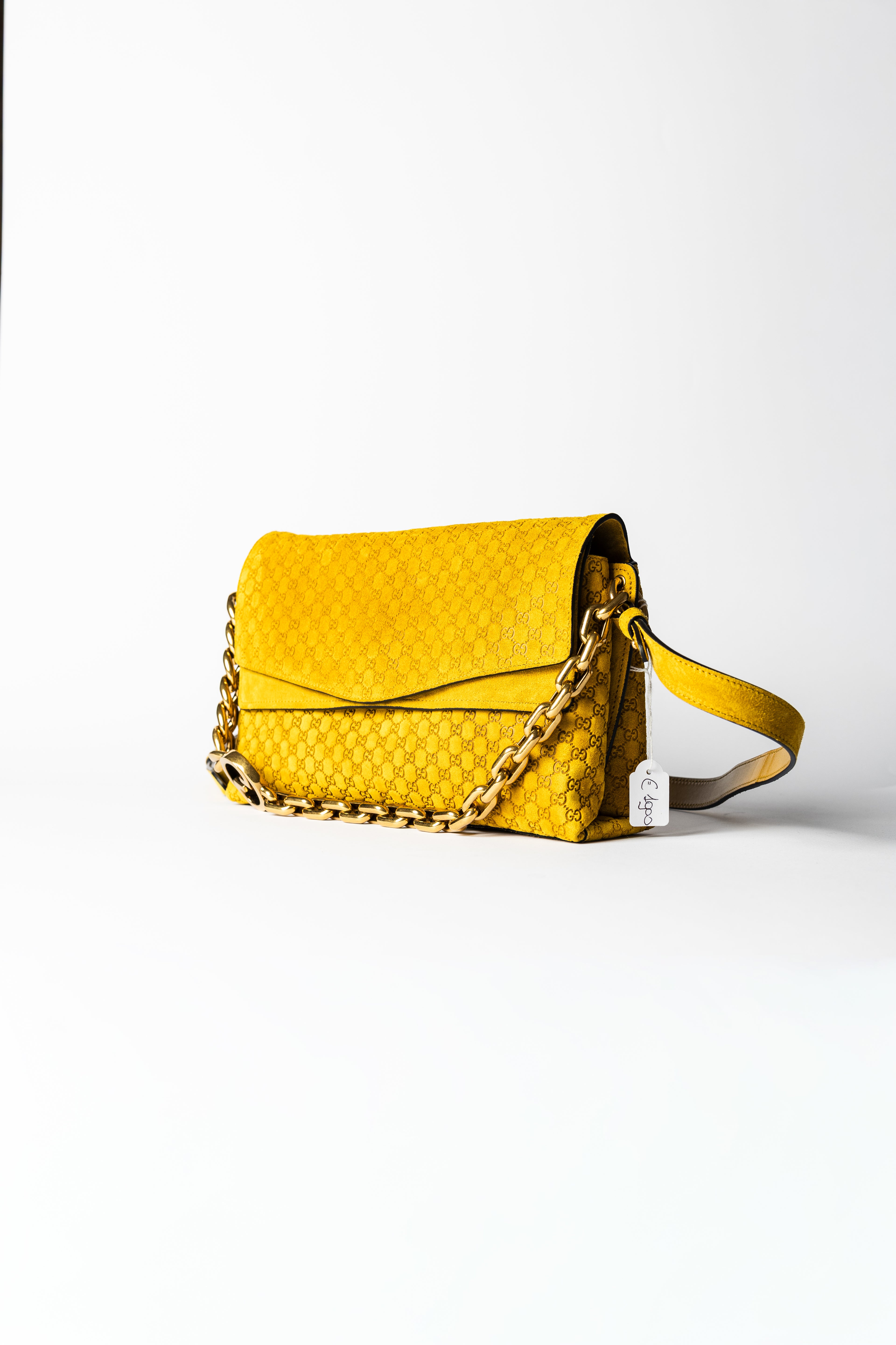 Gucci Monogram Suede Chain Shoulder Bag – Giallo