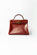 Hermès Kelly 32 Sellier – Rouge H (Leather Top Handle Bag)