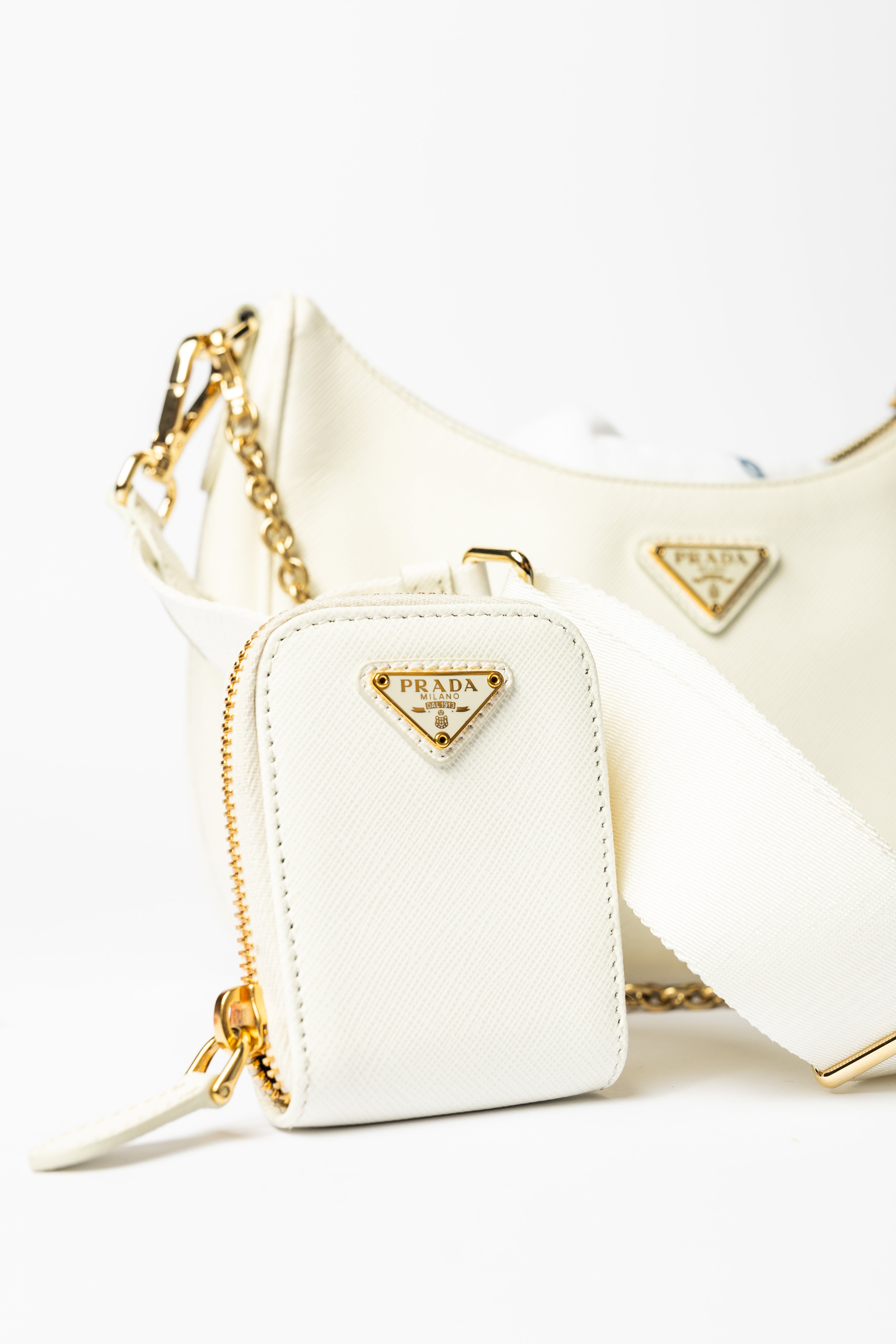 Prada Re-Edition 2005 Saffiano Leather Bag – White