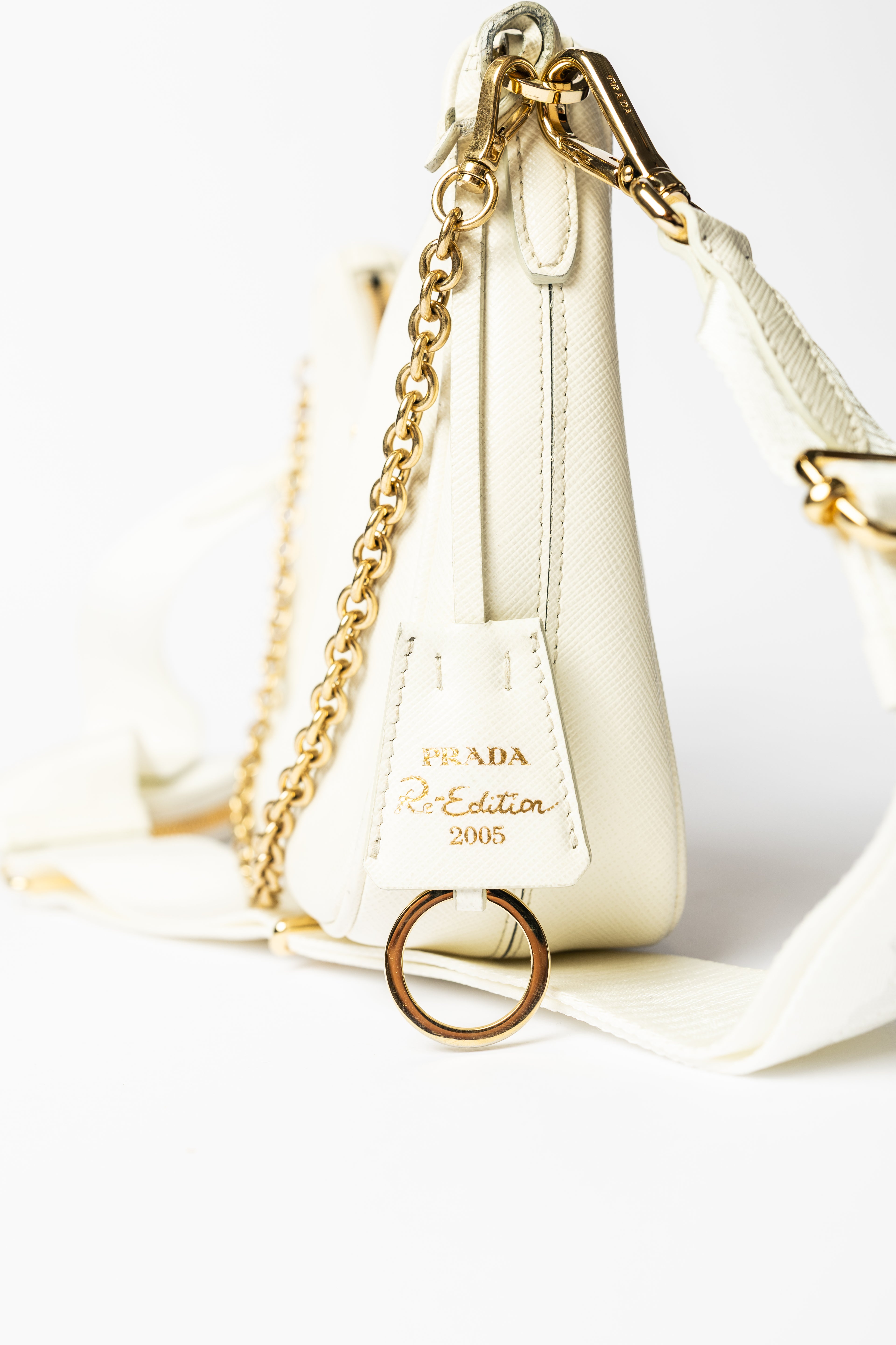 Prada Re-Edition 2005 Saffiano Leather Bag – White
