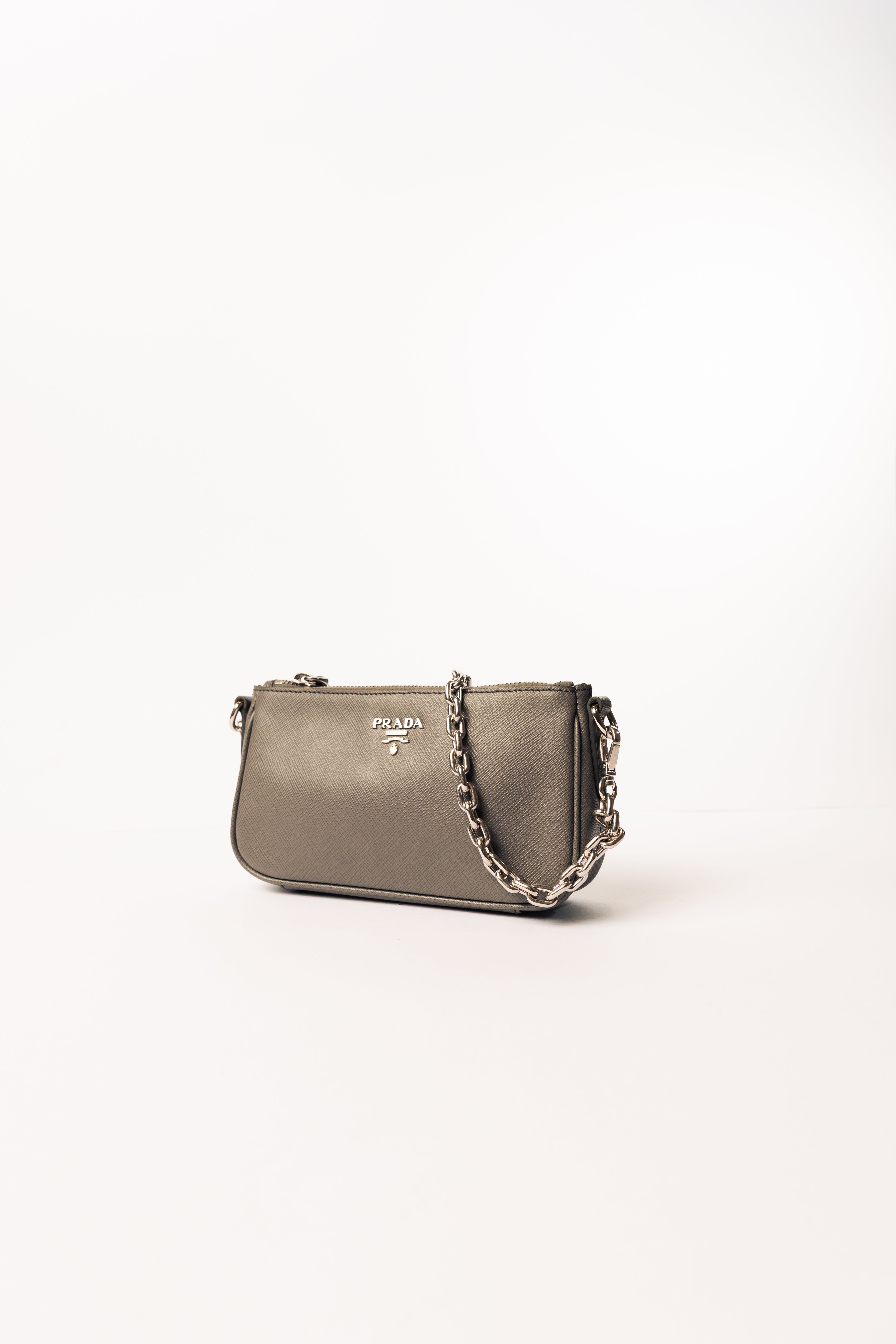 Prada Mini Borsa a Spalla in Pelle Saffiano