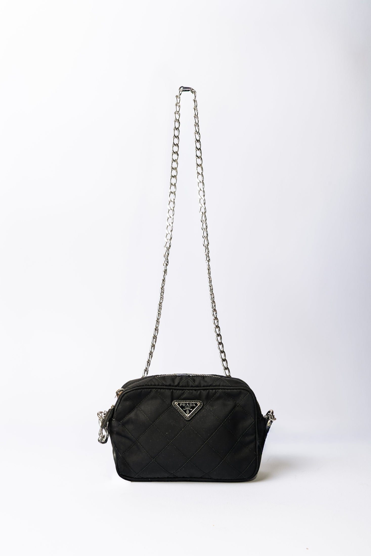 Prada Tessuto Quilted Chain Shoulder Bag