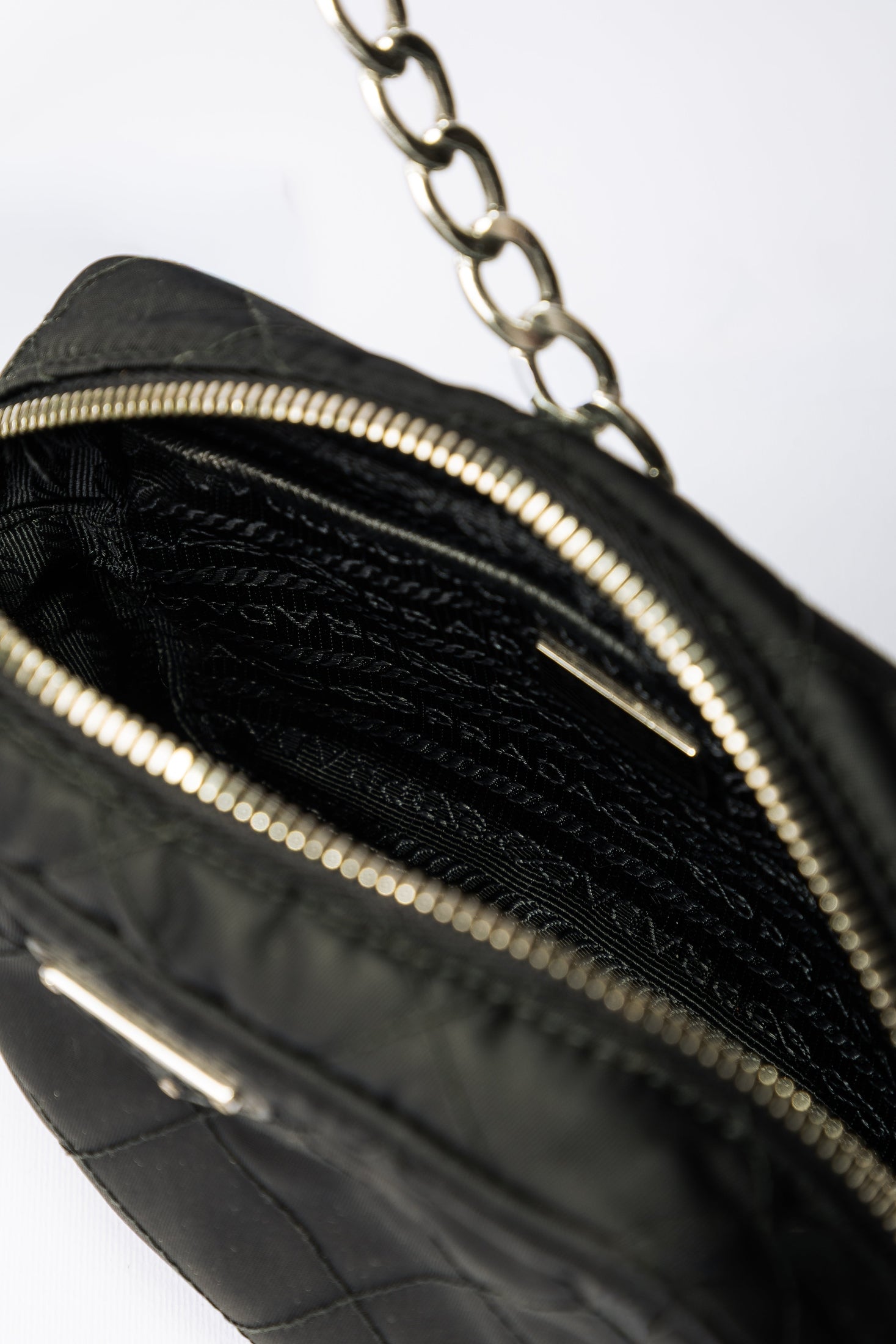 Prada Tessuto Quilted Chain Shoulder Bag