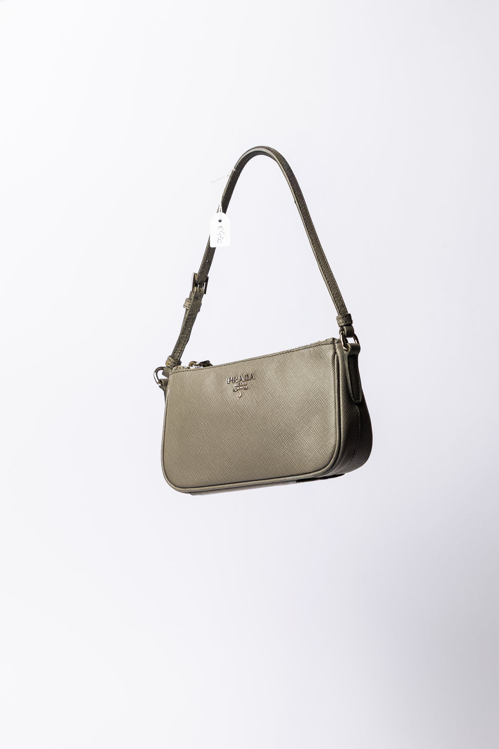 Prada Tessuto Shoulder Bag (Khaki / Nylon + Leather)