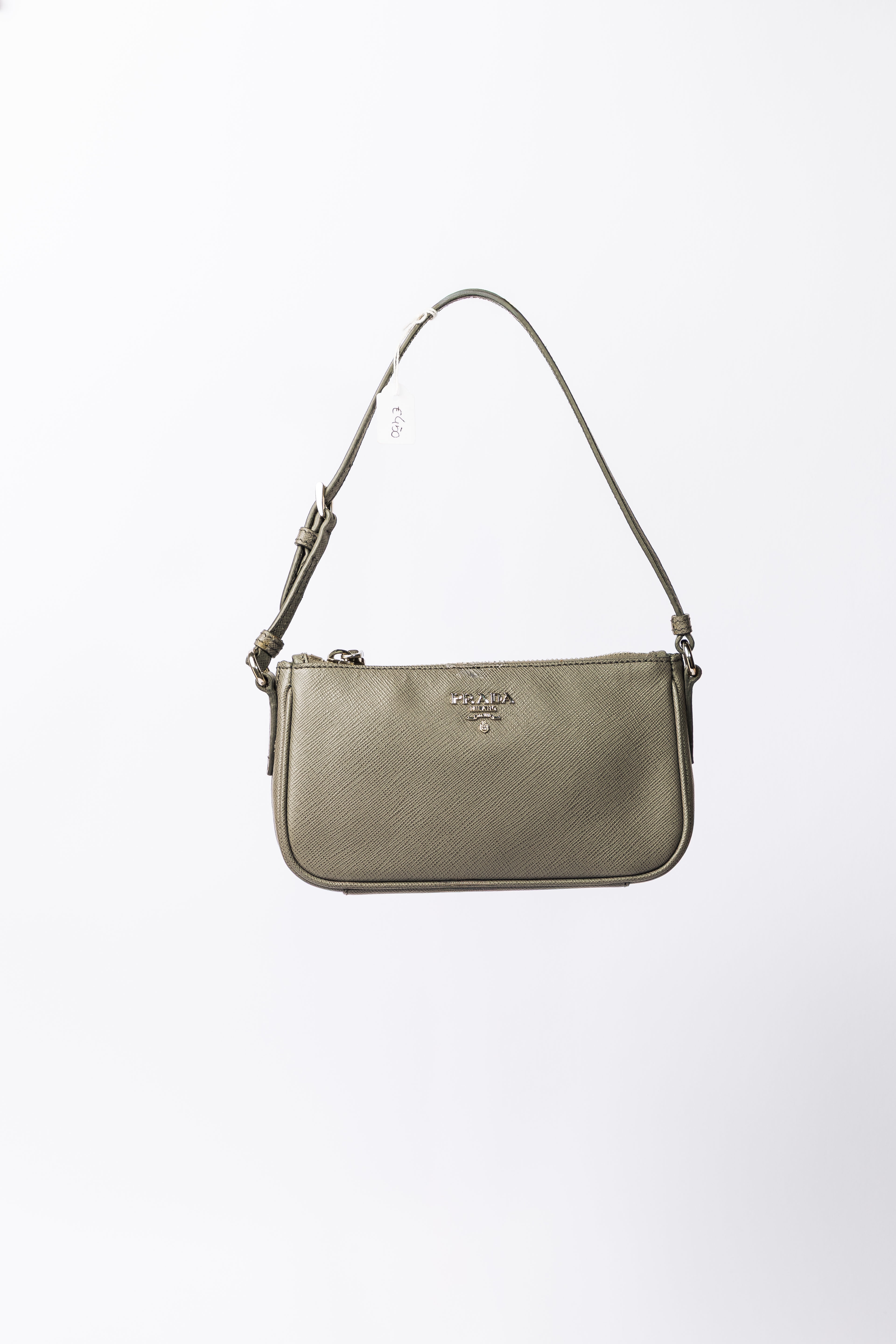 Prada Tessuto Shoulder Bag (Khaki / Nylon + Leather)