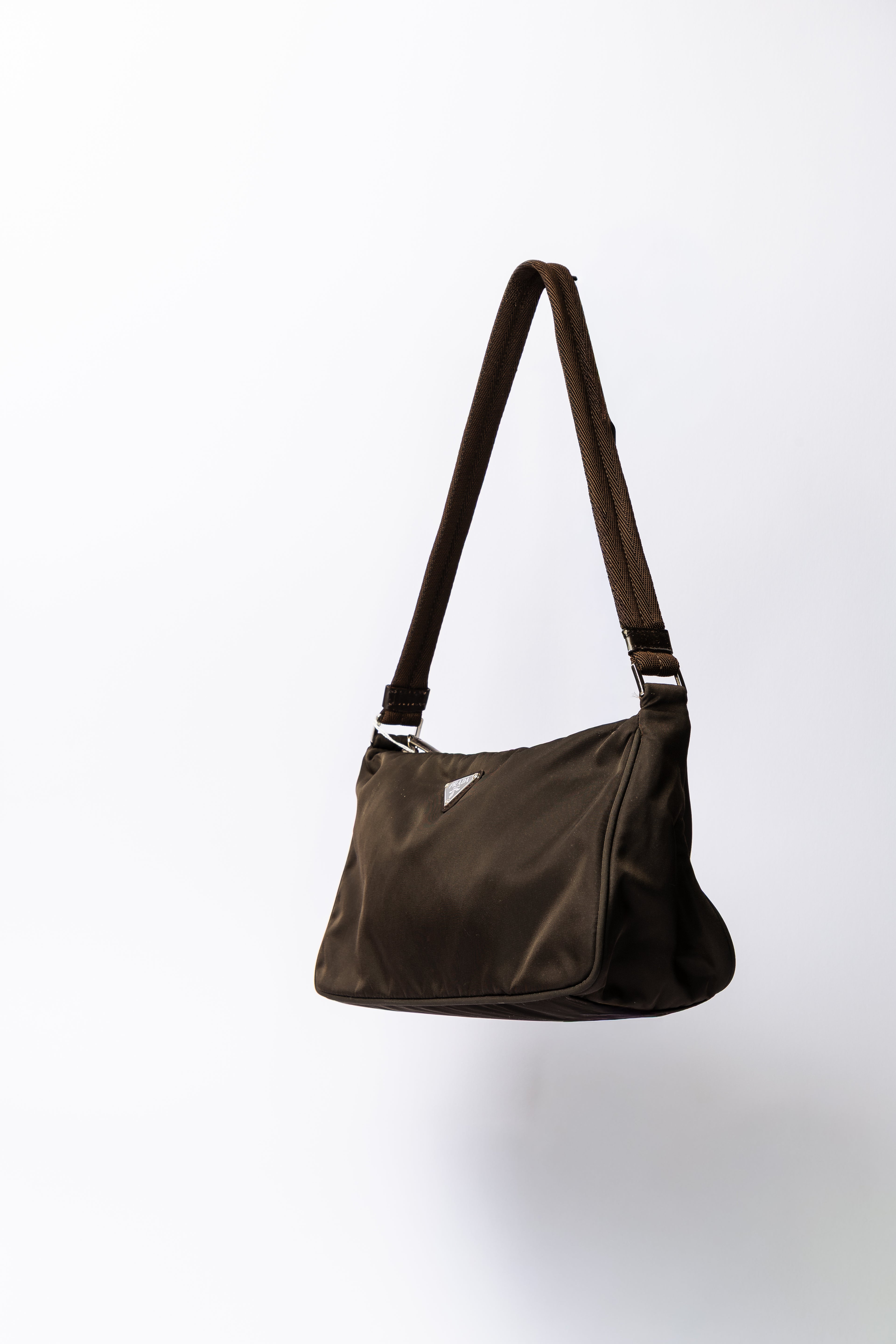 Prada Nylon Shoulder Bag – Brown Tessuto
