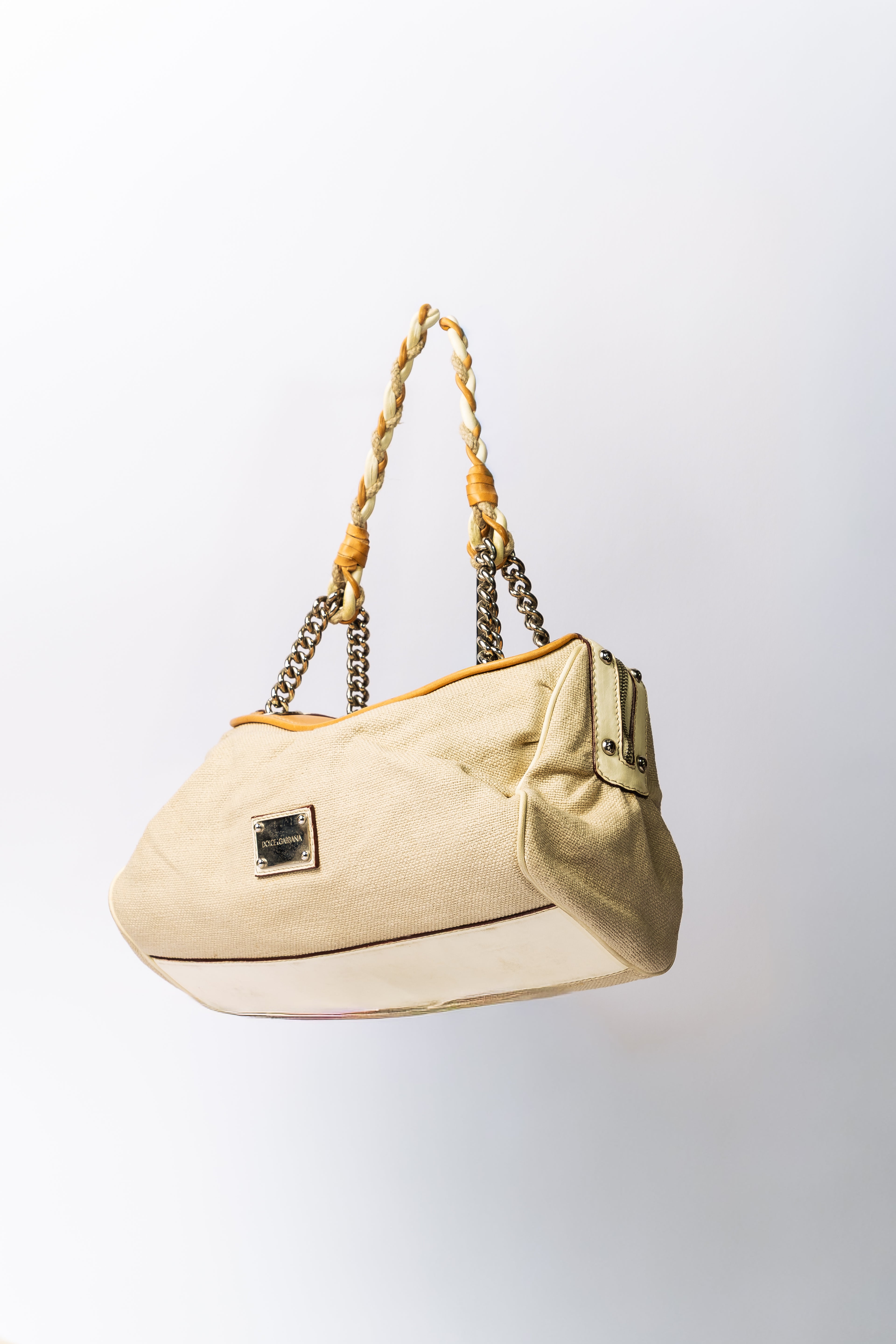 Dolce & Gabbana Miss Easy / Shopper Canvas & Leather Shoulder Bag