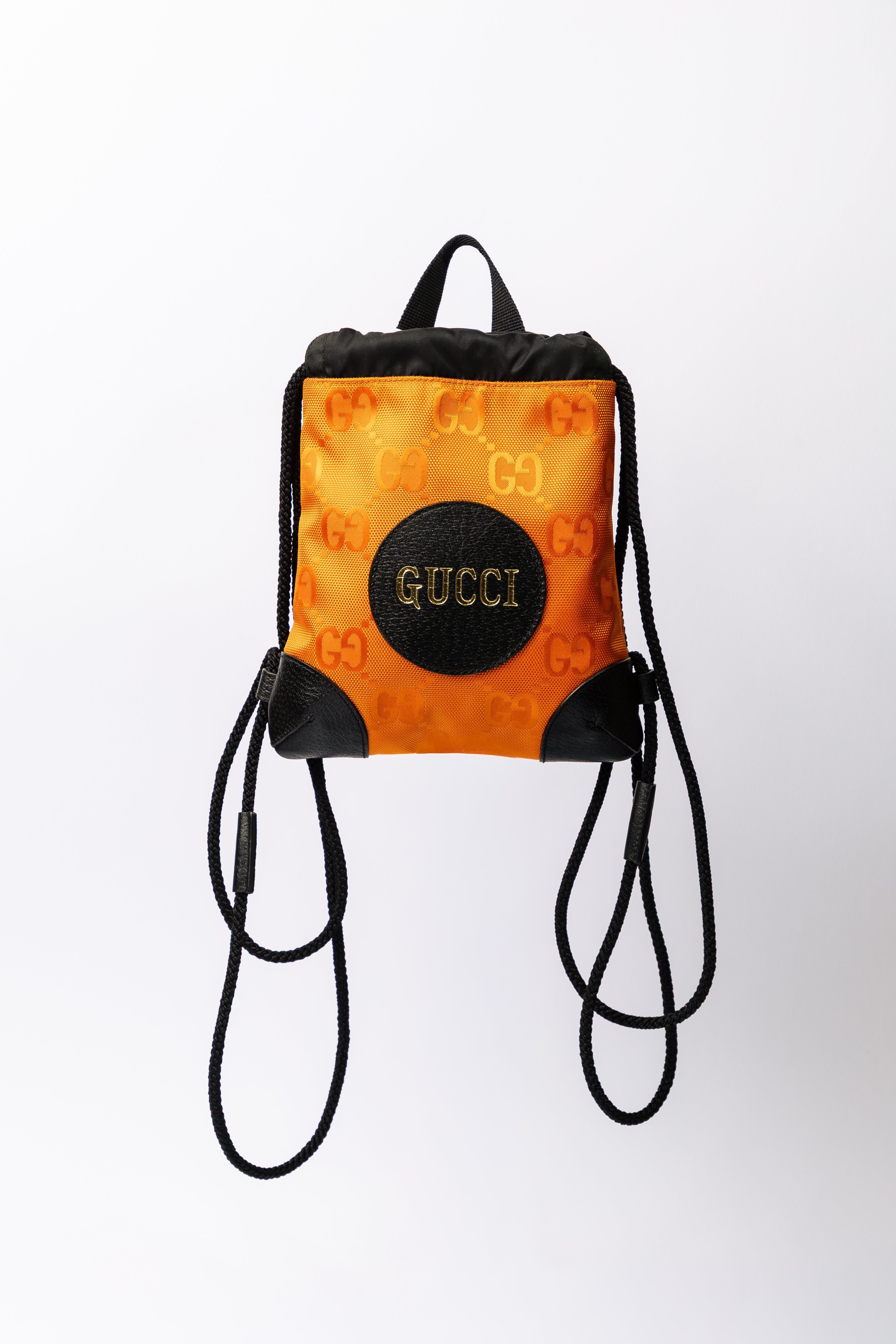 Gucci GG Drawstring Backpack / Gym Bag – Satin Orange